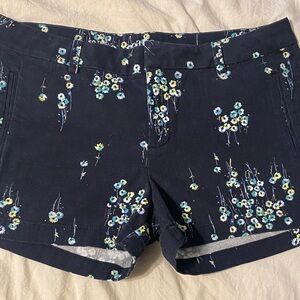 a.n.a Navy Floral Cotton Blend Women's Shorts